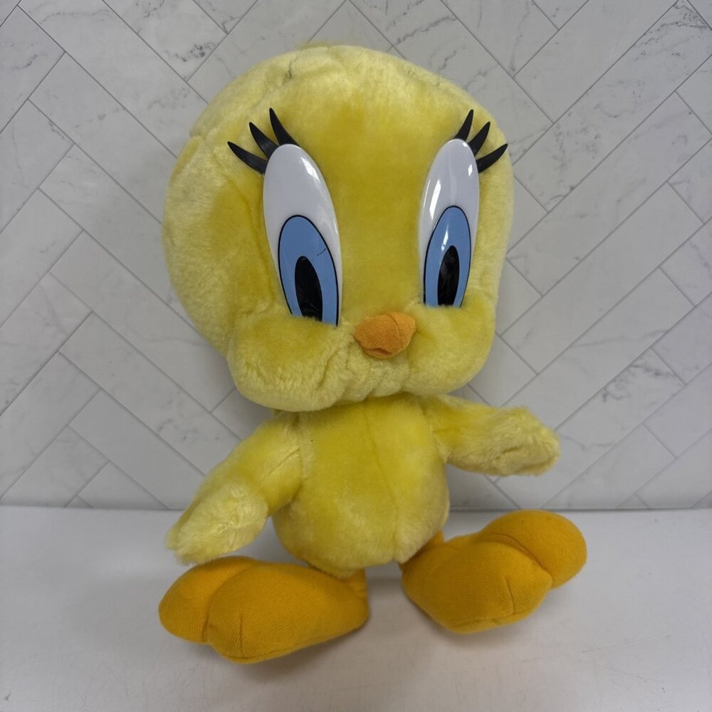 Vintage 1997 Ace Novelty Looney Tunes Tweety Bird Sitting Hard Eyes 14” Plush